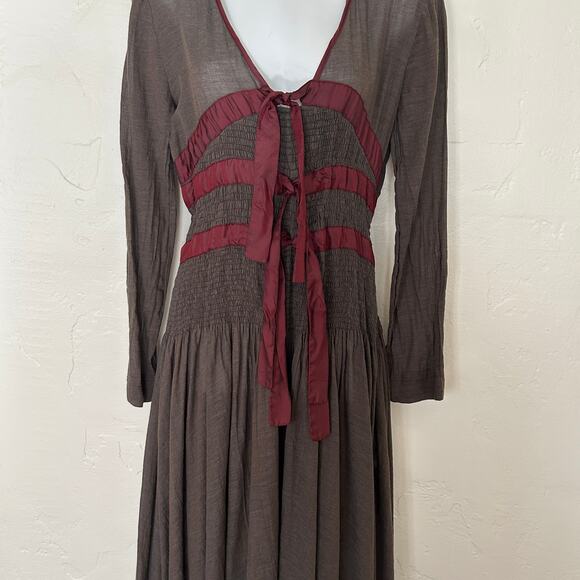 Jean Paul Gaultier Vintage Brown Dress Ribbons Size 36 / S - Picture 4 of 16